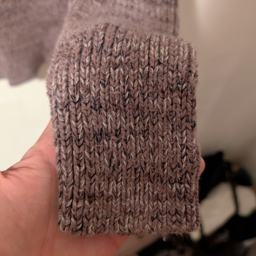 Roots Heathered Brown Cropped Boatneck Knit Cotton Sweater Size Small - Picture 12 of 12
